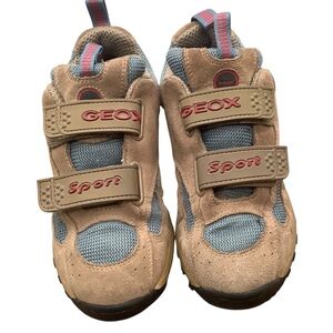 Geox Tan and Blue Sneakers‎ with Velcro Straps 3.5